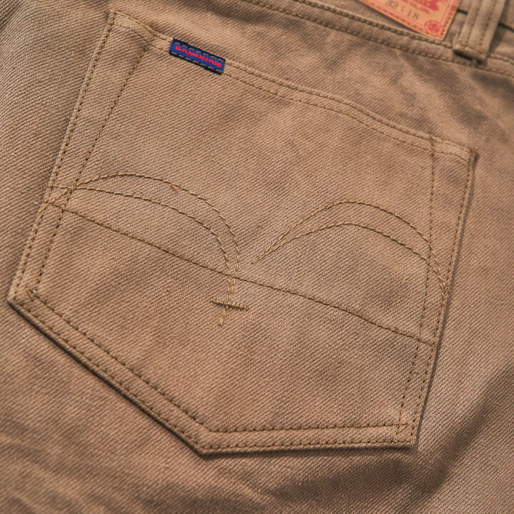 S310SP 15OZ JEANS SHORT PANTS (INDIGO, KHAKI),KHAKI, medium image number 8