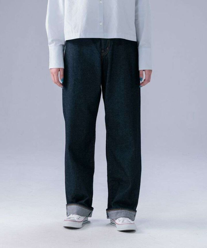 STJE1103 12OZ STRAIGHT JEANS【WOMEN'S】,INDIGO, medium image number 0