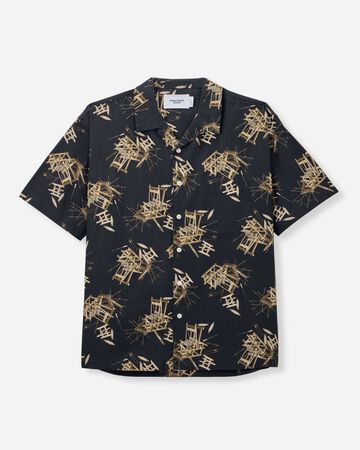 MMSS6004 COTTON/RAYON S/S SHIRT,BLACK, small image number 0