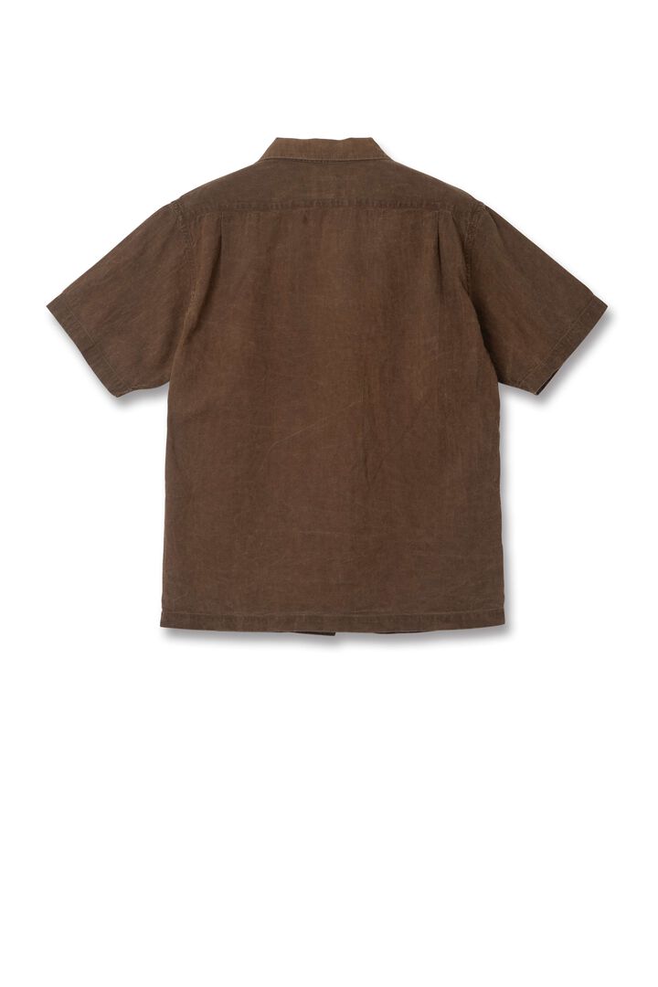 【Pre-Order】5754 Hand-Dyed Kakishibu-zome Short Sleeve Open Collar Shirts,KAKISHIBU, medium image number 1