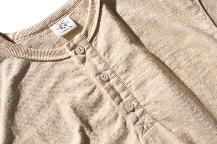 SJST-SC02 "Samurai Cotton Project" Henley Neck T-Shirt,LIGHT KURI, medium image number 0