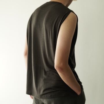 【CAPERTICA】CAP706CS29 Washable Wool Tank Top-EBONY-1,EBONY, small image number 3