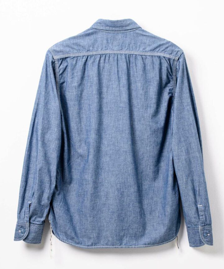 MS044 5oz Original selvage chambray work shirts-RED-46,RED, medium image number 2