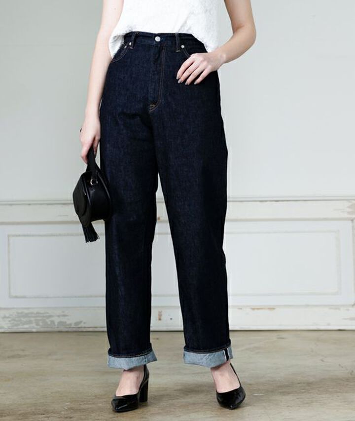 UP127301 High Waist Straight Bardot / 12oz Selvedge Denim