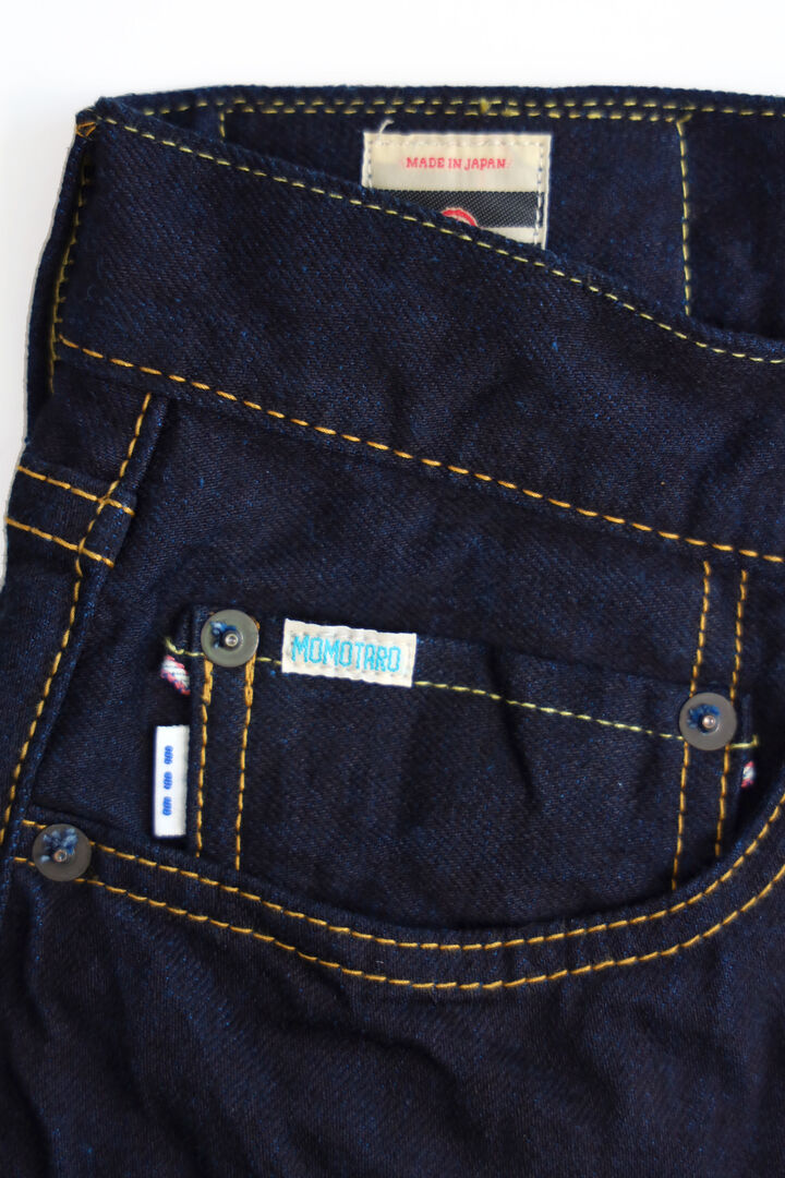 DE010 MOMOTARO JEANS × DENIMIO COLLAB MODEL 14OZ COBALT BLUE WITH PINK SELVEDGE NATURAL TAPERED,, medium image number 7