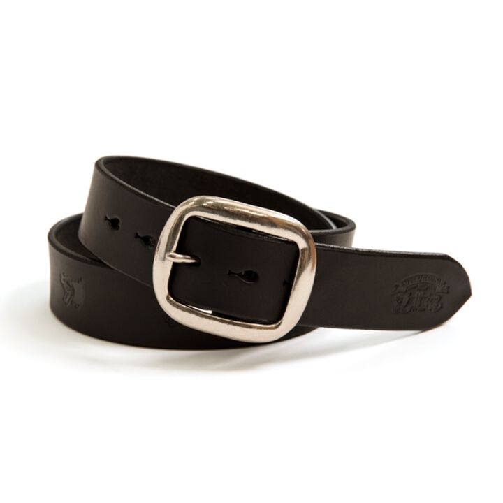 B-82 BENDS LEATHER engraved belt (black),, medium