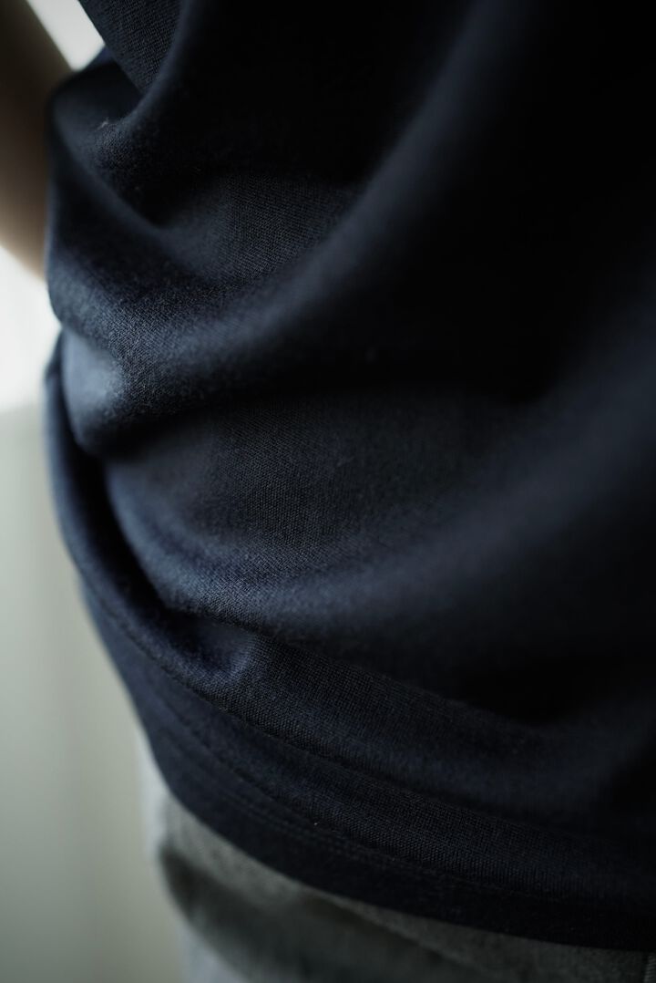 【CAPERTICA】CAP707CS02 Super140s Washable Wool DC_Jersey / RF Wool Tee,DARKNESS, medium image number 11