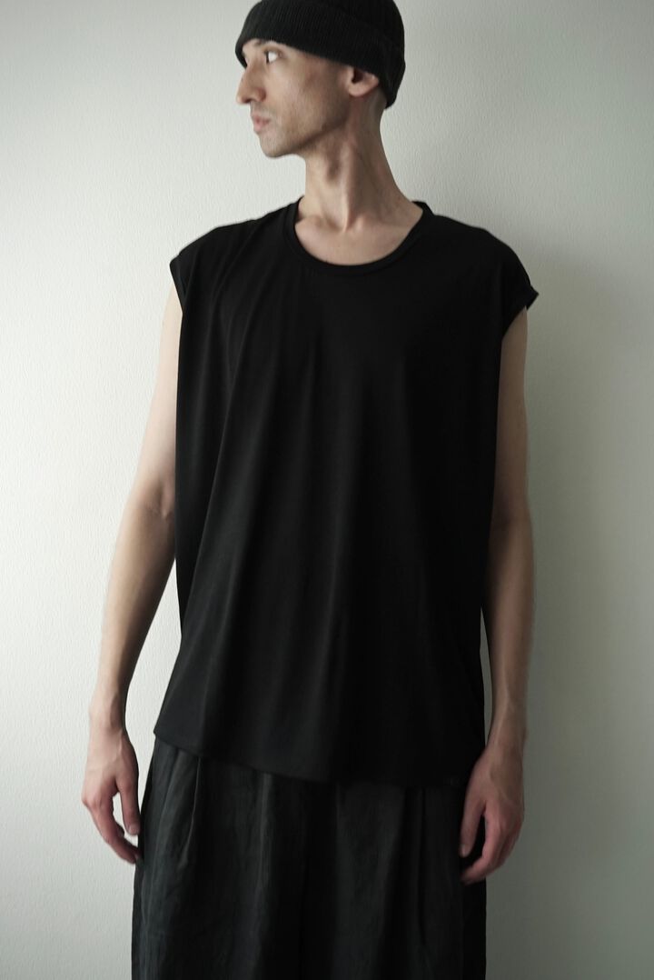 【CAPERTICA】CAP711CS02 Super120s Washable Wool jersey / Loosey Tank_Top,, medium