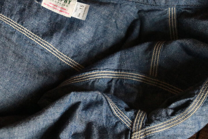 TR-SH05 Harvest Chambray short sleeve Shirt-INDIGO-3XL,INDIGO, medium image number 5