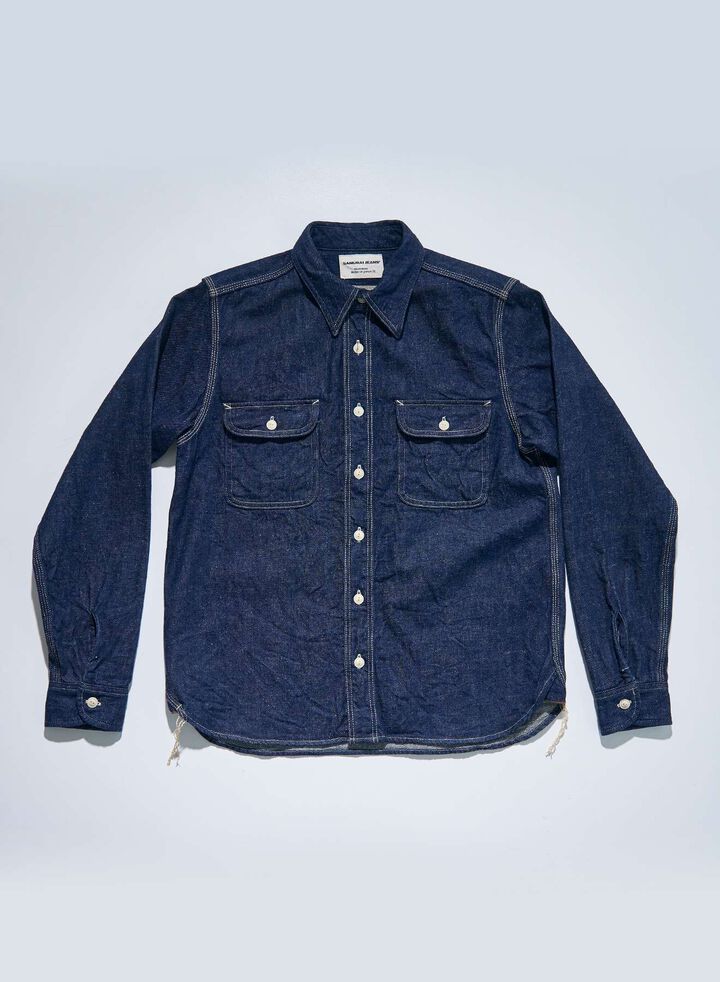 SJWS-SC01 10oz JAPANESE COTTON DENIM WORK SHIRT,, medium