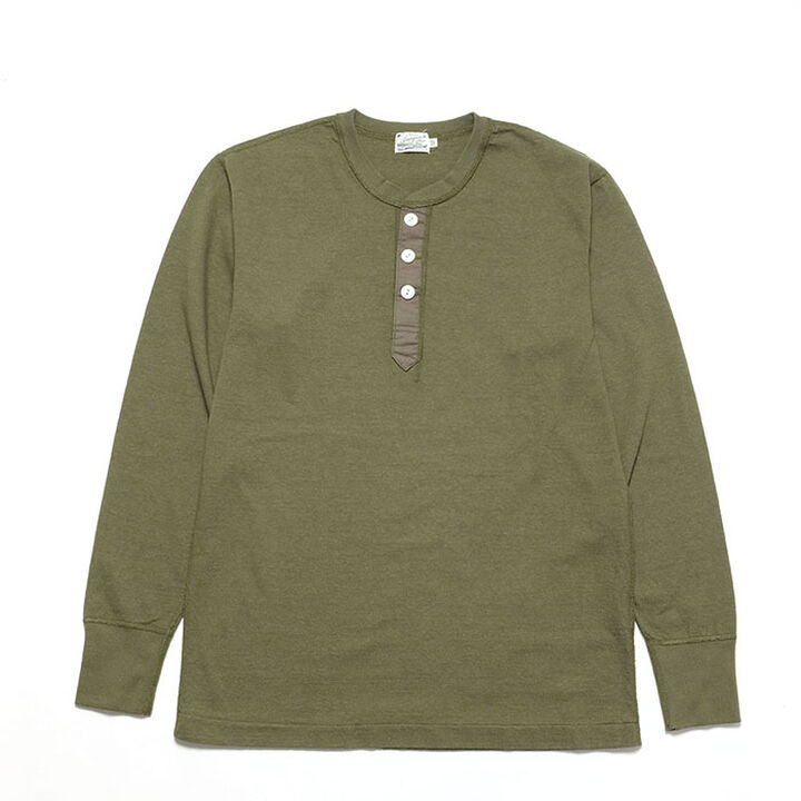 HBP-016 Henry Neck Long Sleeve T-Shirt (6 COLORS),OLIVE, medium image number 6