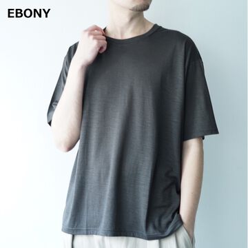 CAP704CS16 Super 120s Washable Wool Jersey Oversized Tee-EBONY-3,EBONY, small image number 6