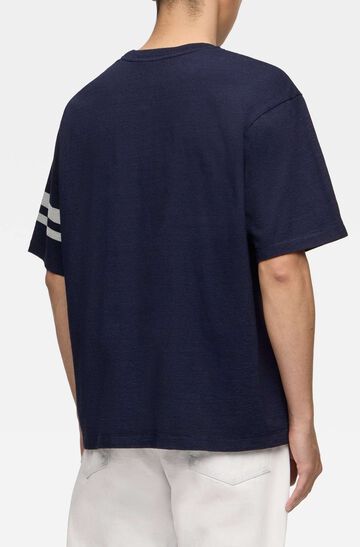 MXTS6002 YARN DYED SHORT SLEEVE T-SHIRT DISCHARGE PRINT,INDIGO, small image number 2