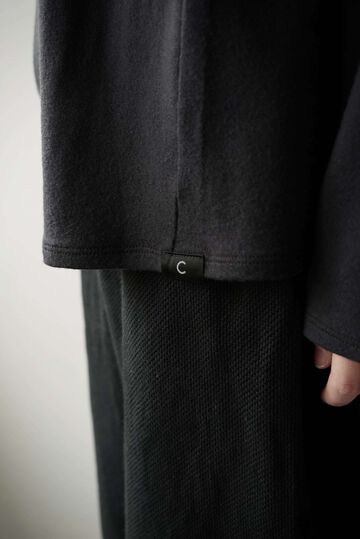 【CAPERTICA】CAP708CS27 Super140s Washable Wool MW_Jersey / Solid L/S Tee,BLACK, small image number 6