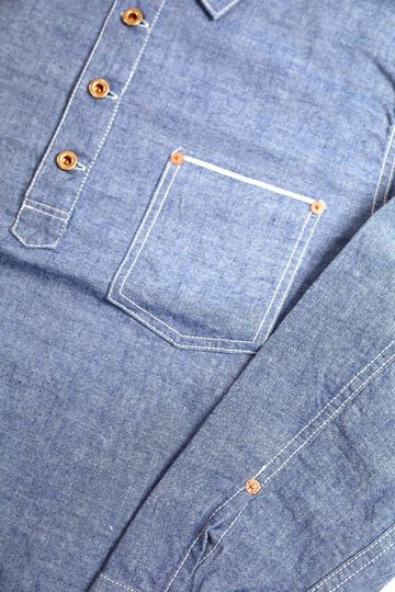 F3487 CHAMBRAY P/O SHIRT-38,, small image number 3