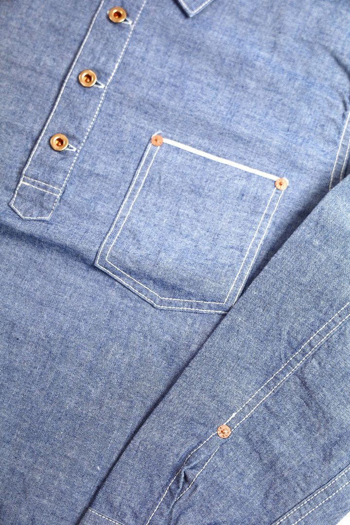 F3487 CHAMBRAY P/O SHIRT-38,, medium image number 3