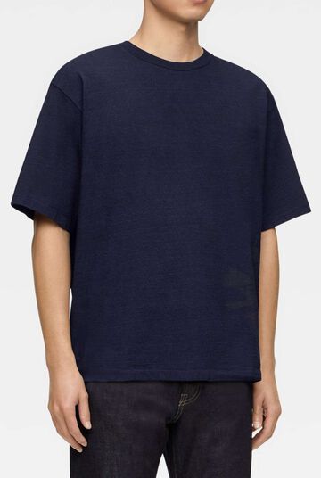 MXTS1048 YARN DYED SHORT SLEEVE T-SHIRT MOMOTARO,INDIGO, small image number 1