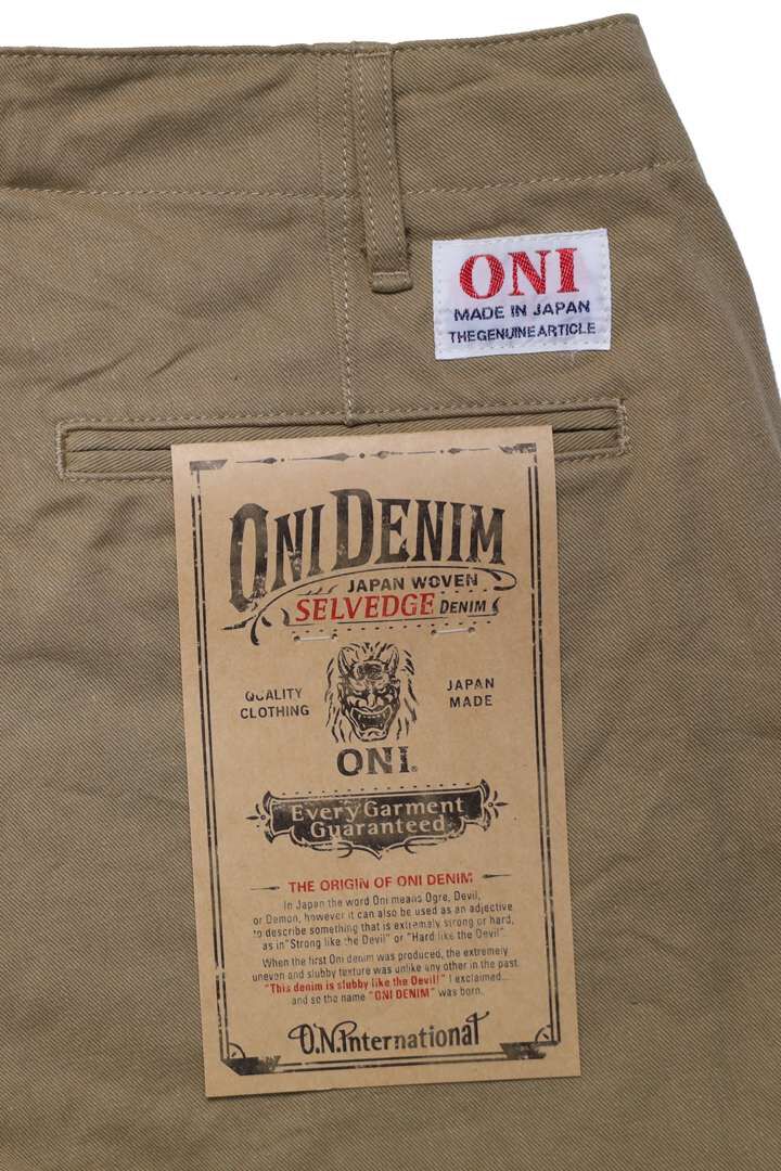 ONI737-SVC  9.5oz Selvedge Chino Trousers,KHAKI BEIGE, medium image number 5