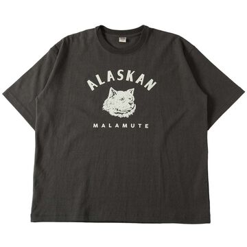 BR-25218 Heavyweight Crossover Neck S/S Print T-shirt【ALASKAN MALAMUTE】,CHARCOAL, small image number 1