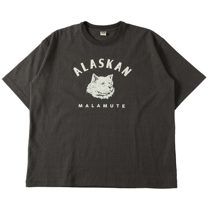 BR-25218 Heavyweight Crossover Neck S/S Print T-shirt【ALASKAN MALAMUTE】,CHARCOAL, medium image number 1
