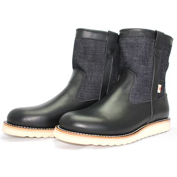 MD-019 Momotaro Jeans Denim Farmer Boots (Black),, small image number 0
