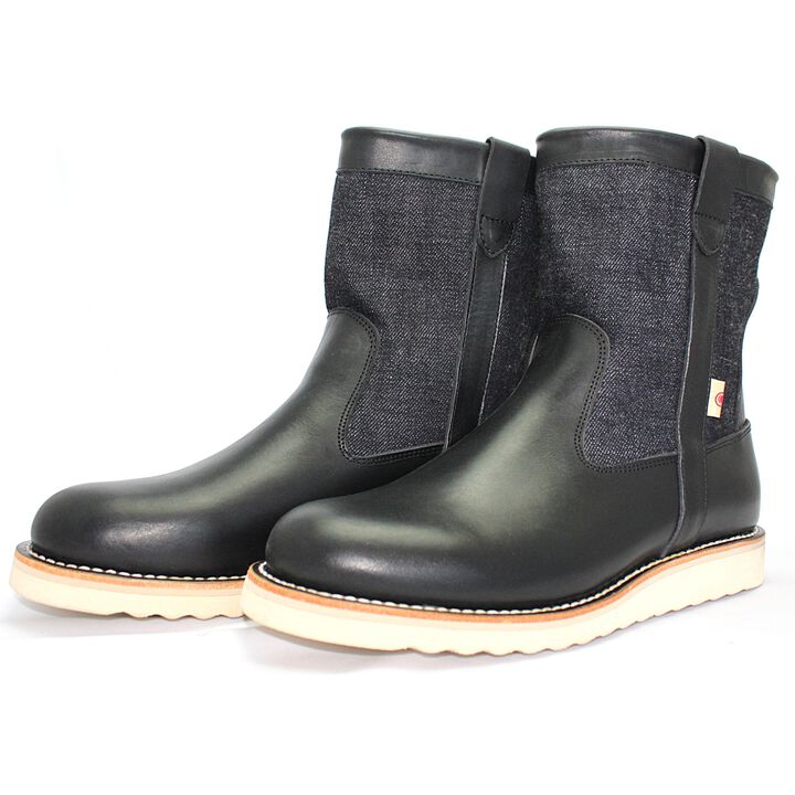 MD-019 Momotaro Jeans Denim Farmer Boots (Black),, medium image number 0