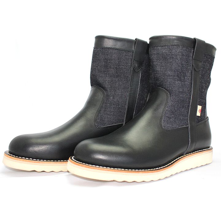 MD-019 Momotaro Jeans Denim Farmer Boots (Black),, medium