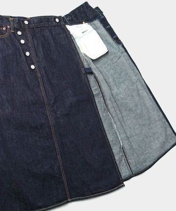 MZSK0103 (SK0103-2) 12oz Going to Battle Label Women's denim winding skirt,, small image number 4