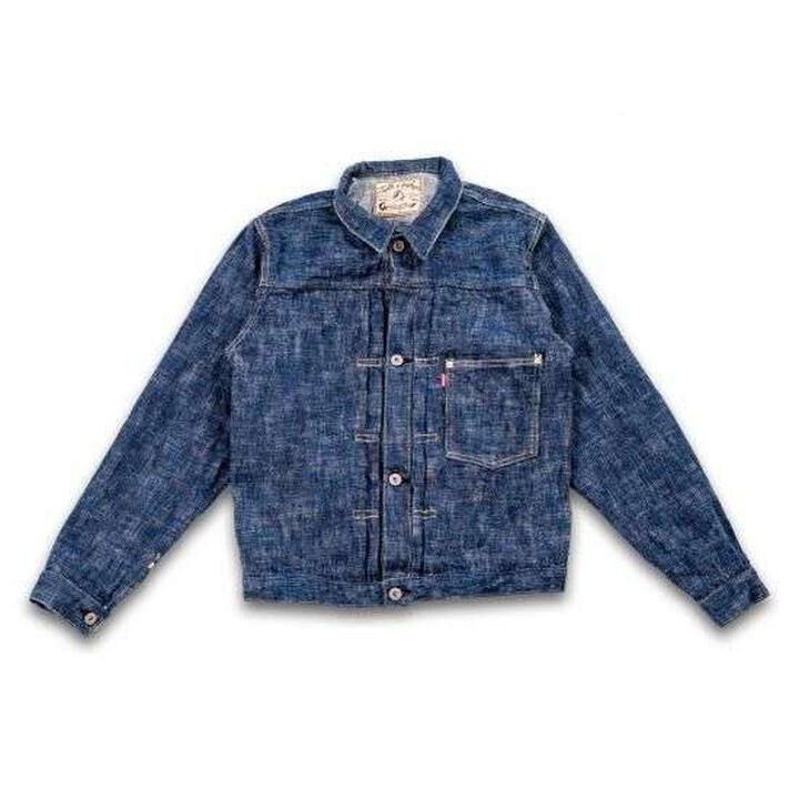 GZ-SKGJ1ST-GRN 15oz Skein (Kase) Dyed JEAN JACKET -WWII 1ST- (GREEN INDIGO),, medium