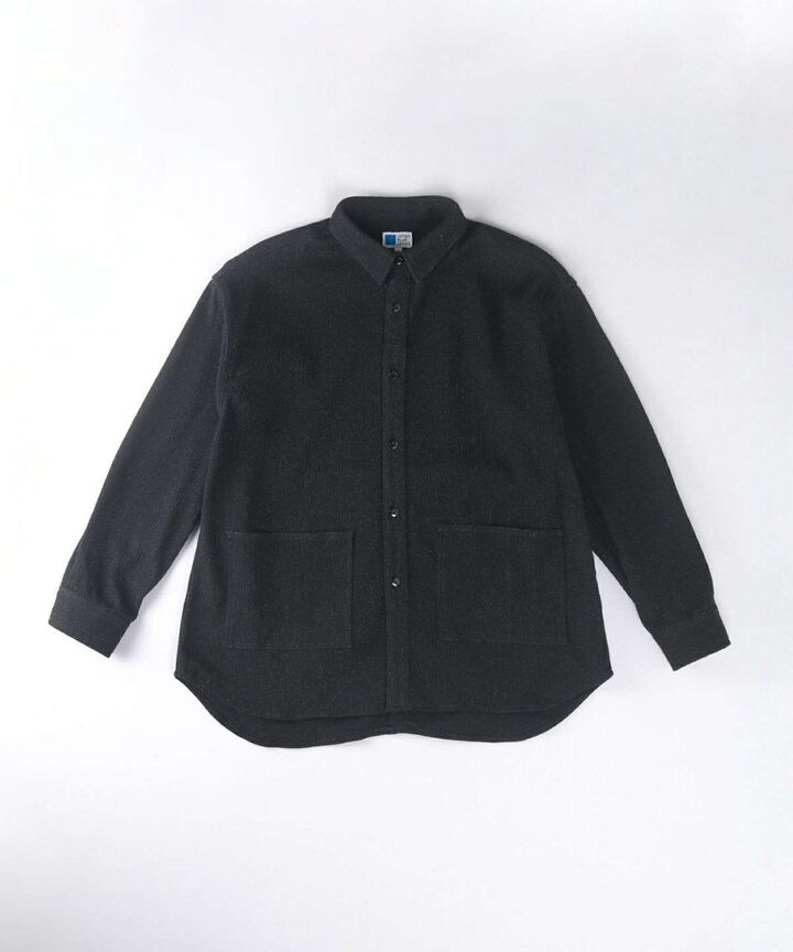 JBOT1327 Sashiko Black Big Shirts Jacket,BLACK, medium image number 3