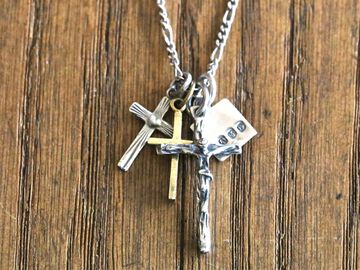 3AK-104N Small Jesus with Silver Cross, Brass Cross,, small image number 0