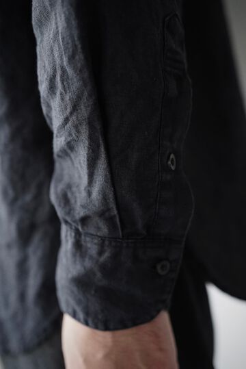 241SH08 ND-Linen Poplin / Granpa Shirts,LOGWOOD BLACK, small image number 6