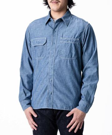 MS044 5oz Original selvage chambray work shirts-RED-46,RED, small image number 6