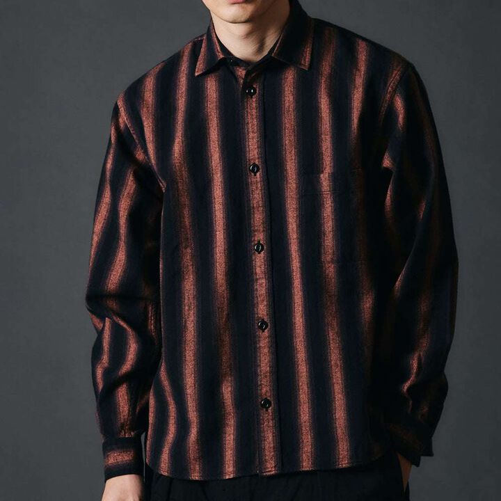 BR-25325 SHAGGY STRIPE SHIRTS,BLACK, medium image number 12