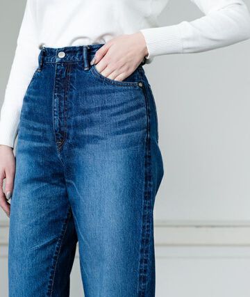 UP127305 High Waist Straight Bardot / 12oz Selvedge Denim-BLU-24,BLU, small image number 1