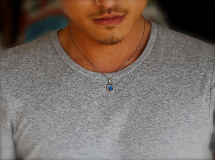 17AAS-102BL Small Mary Necklace -Blue Epoxy-,, medium image number 5