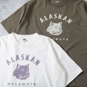 BR-25218 Heavyweight Crossover Neck S/S Print T-shirt【ALASKAN MALAMUTE】,CHARCOAL, small image number 2