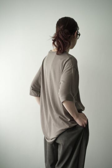 【CAPERTICA】CAP711CS26 Super140s Washable Wool Jersey / S140 Wool Tee,CHESTNUT, small image number 1