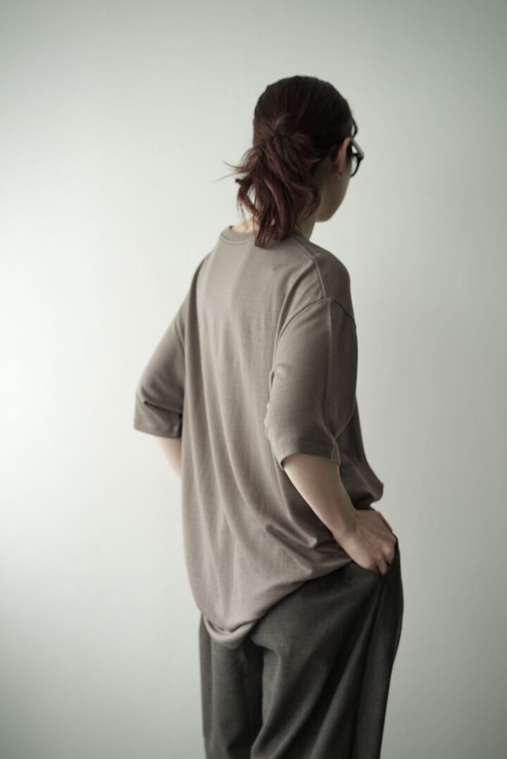 【CAPERTICA】CAP711CS26 Super140s Washable Wool Jersey / S140 Wool Tee,CHESTNUT, medium image number 1