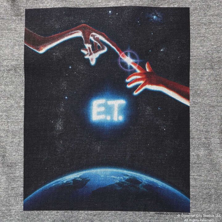 BR-25177 “STANDARD” TSURIAMI Crew Neck Print T-Shirt  E.T.【Special Item】,GRAY, medium image number 1