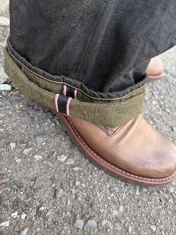 ONI222-BKOL 12oz Black x Olive Denim Super Wide Straight,, small image number 13