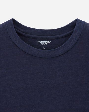 MMTS6009 YARN DYED SHORT SLEEVE T-SHIRT ALPHABET (BACK),INDIGO, small image number 6