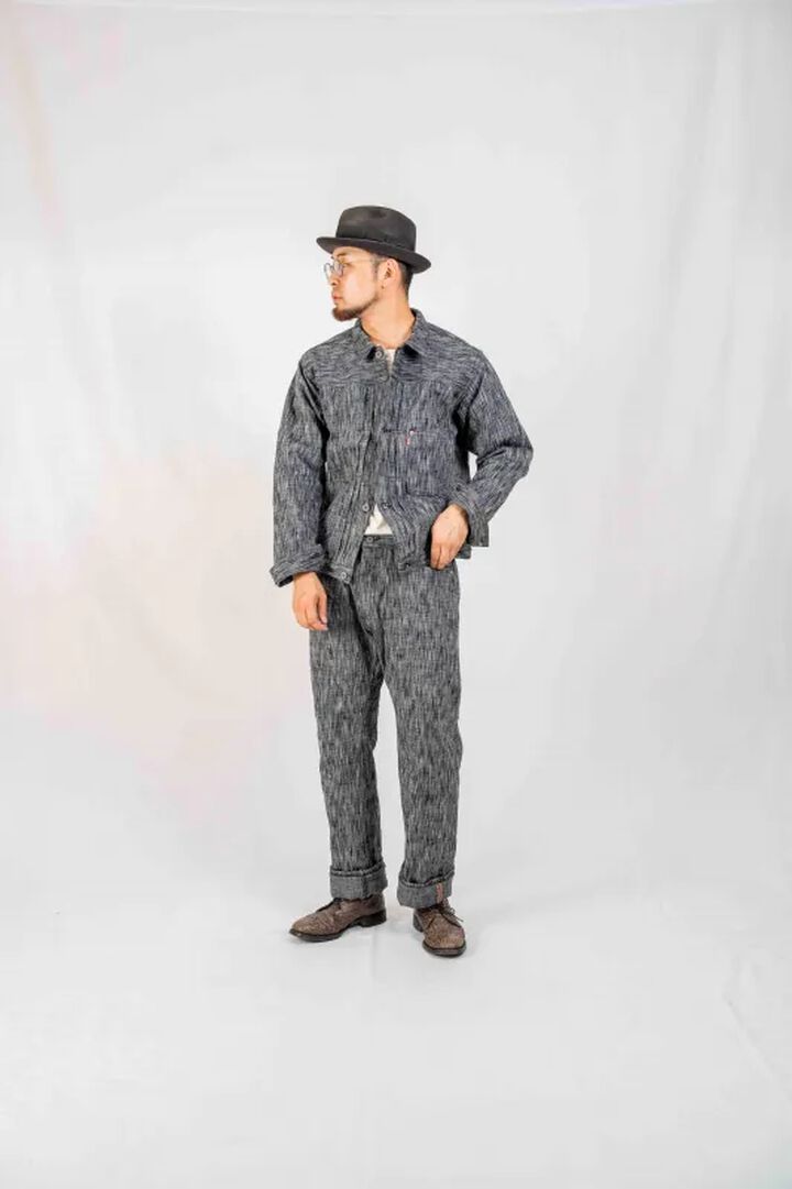 GZ-15SLSTSK-BKGY 15oz Kase Dyed Slim Straight Jeans Black Gray,, medium image number 12