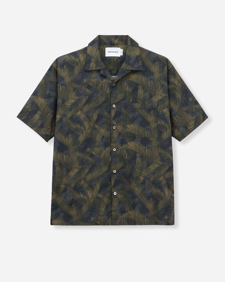 MMSS6000 CYCADS PATTERN S/S SHIRT,GREEN, medium image number 0