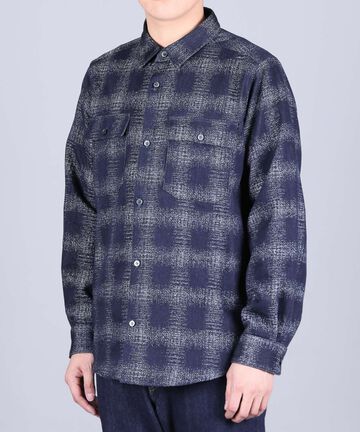 MXLS1024 ORIGINAL CHECK JACQUARD SHIRT,INDIGO, small image number 0