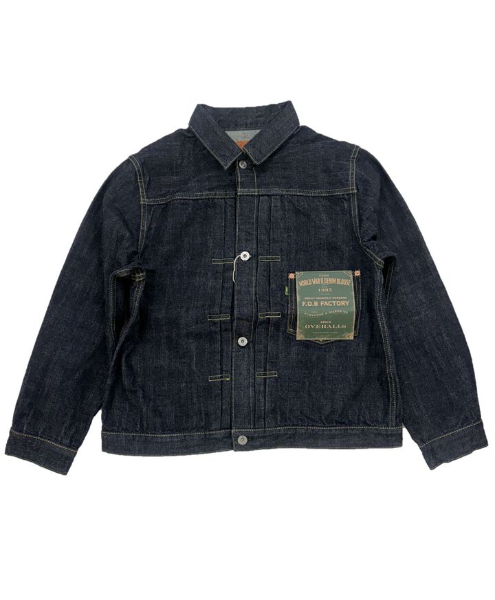 F2460 14OZ WW II DENIM BLOUSE CAMEROON COTTON  ROCKY SELVEDGE,, medium