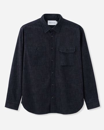 MMLS1000 8oz TRIPLE STITCH LONG SLEEVE DENIM SHIRT,INDIGO, small image number 0