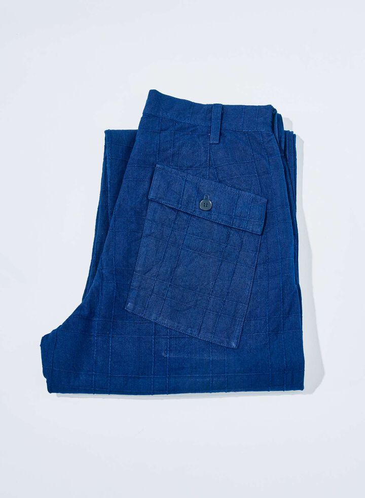 SJAP26-ARS Indigo Sashiko Lattice Trousers,, medium
