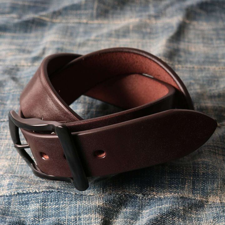 LE-4168BK "STANDARD" Big Buckle 40mm Leather Belt 【Black Color Buckle】,BLACK, medium image number 3