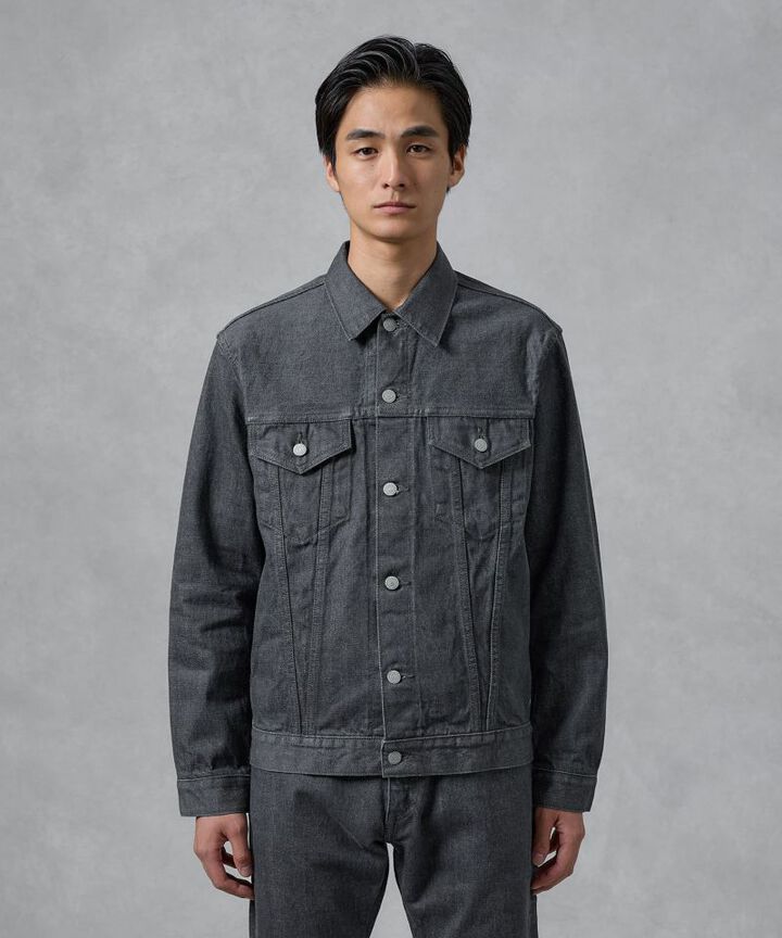 MXOT1101 14oz SELVEDGE GRAY DENIM V-SEAM JACKET -M,GRAY, medium image number 3